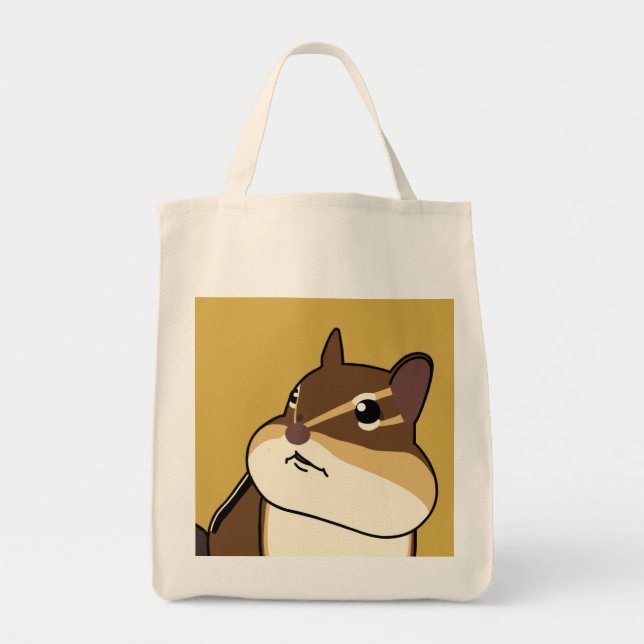 Happy Chippy! Chipmunk 幸せそうなシマリスのお買い物袋！ Tote Bag (Front)