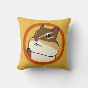 Happy Chippy Chipmunk Orange! 幸せそうなシマリスのクッション! Cushion
