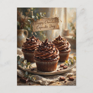 Happy Chocolate Cupcake Day Postcard