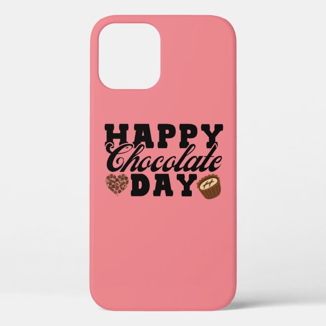 Happy Chocolate Day, Chocolate Lover's Joyful Case-Mate iPhone Case (Back)
