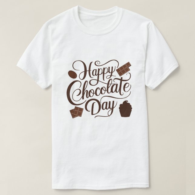 Happy chocolate day typography t-shirt design (Design Front)