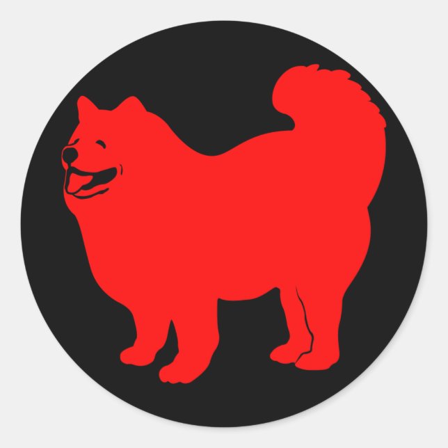 Happy Chow (Red) Classic Round Sticker (Front)