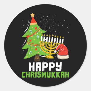 Happy Chrismukkah Christmas And Hanukkah Religion Classic Round Sticker