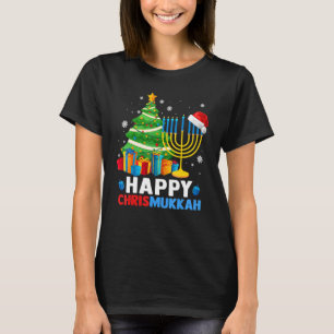 Happy Chrismukkah Christmas Tree Menorah Chanukah  T-Shirt