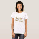 Happy Chrismukkah Elegant Gold Look Typography T-Shirt<br><div class="desc">Happy Chrismukkah Elegant Gold Look Typography,  Chrismukkah is referring to the merging of the holidays of Christianity's Christmas and Judaism's Hanukkah</div>