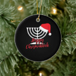 Happy Chrismukkah Funny Hanukkah and Christmas Ceramic Tree Decoration<br><div class="desc">Santa Tee Christmas Boys Kids Youth Men. Funny Humour graphic tee costume for those who believe in Santa Claus,  love Deer,  Reindeer,  Elf,  Elves,  singing songs,  party decorations,  tree,  hat,  socks This Christmas tee with Graphic is great Christmas gift</div>