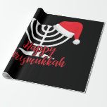 Happy Chrismukkah Funny Hanukkah and Christmas Wrapping Paper<br><div class="desc">Santa Tee Christmas Boys Kids Youth Men. Funny Humour graphic tee costume for those who believe in Santa Claus,  love Deer,  Reindeer,  Elf,  Elves,  singing songs,  party decorations,  tree,  hat,  socks This Christmas tee with Graphic is great Christmas gift</div>