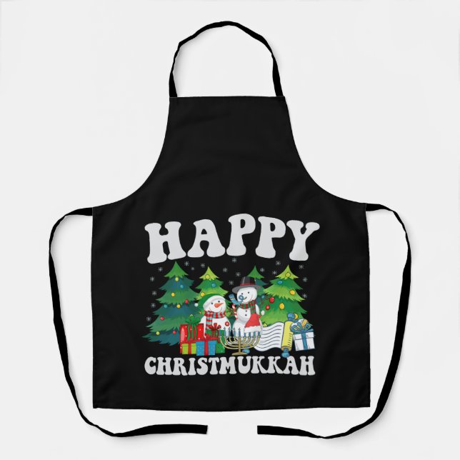 Happy Chrismukkah Funny Hanukkah Christmas Gift Apron (Front)