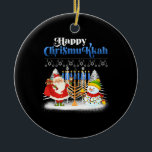 Happy Chrismukkah Funny Hanukkah Christmas Jewis Ceramic Tree Decoration<br><div class="desc">Santa Christmas Boys Kids Youth Men. Funny Humour graphic tee costume for those who believe in Santa Claus,  love Deer,  Reindeer,  Elf,  Elves,  singing songs,  party decorations,  tree,  hat,  socks This Christmas tee with Graphic is great Christmas gift</div>