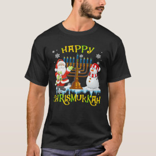 Happy Chrismukkah Funny Hanukkah Christmas Santa J T-Shirt