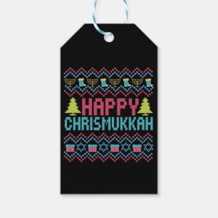 Happy Chrismukkah Funny Jewish Ugly Sweater Gift Tags