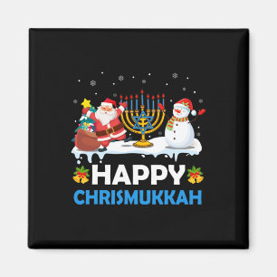 Happy Chrismukkah Hanukkah Fun Merry Christmas Jew Magnet