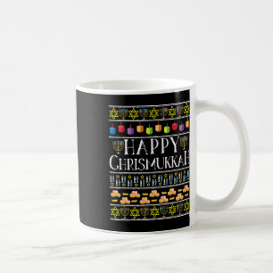 Happy Chrismukkah Hanukkah Ugly Christmas Theme De Coffee Mug