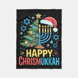 Happy Chrismukkah Holiday Christmas And Hanukkah S Fleece Blanket