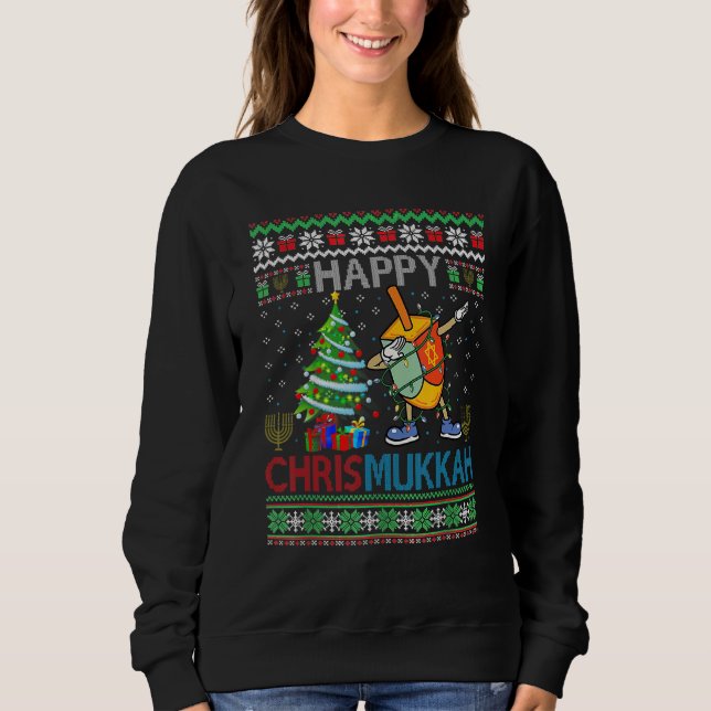 Happy Chrismukkah Jewish Christmas Hanukkah Chanuk Sweatshirt (Front)