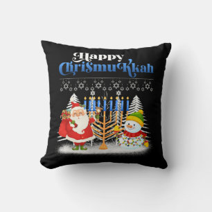 Happy Chrismukkah Jewish Christmas Hanukkah Cushion