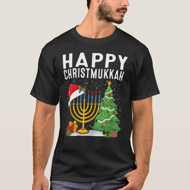 Happy Chrismukkah Jewish Christmas Hanukkah Holida T-Shirt (Front)