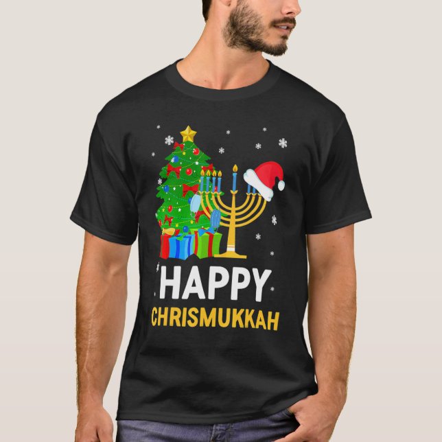 Happy Chrismukkah Jewish Christmas Hanukkah Holida T-Shirt (Front)