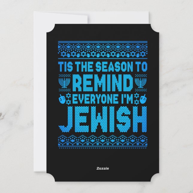 Happy Chrismukkah Jewish Christmas Hanukkah Holiday Card (Back)