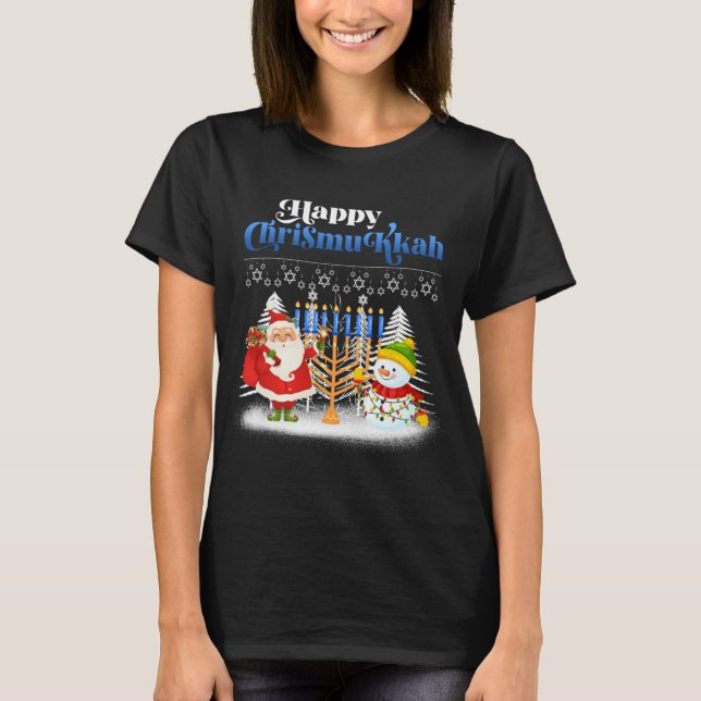 Happy Chrismukkah Jewish Christmas Hanukkah T Shir T-Shirt (Front)