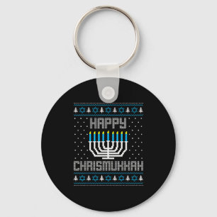 Happy Chrismukkah Menorah Ugly Sweater Christmas H Key Ring