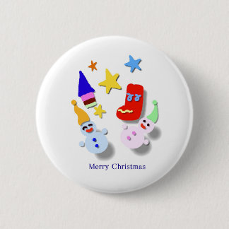 Happy - Christmas 6 Cm Round Badge