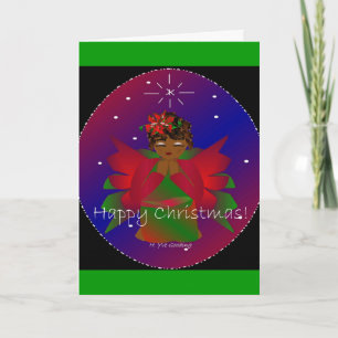Happy Christmas Angel Baby Girl Praying Holiday Card