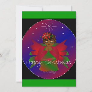 Happy Christmas Angel Baby Girl Praying Invitation