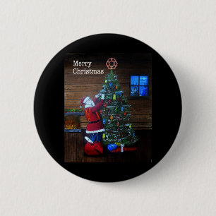Happy Christmas Arborist Tree Surgeon Rigging Tree 6 Cm Round Badge