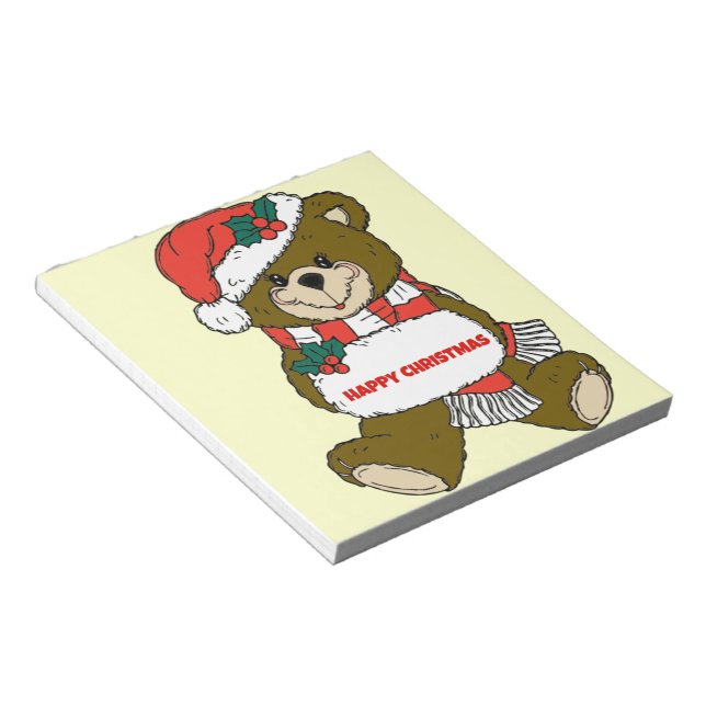 Happy Christmas Bear Notepad (Angled)