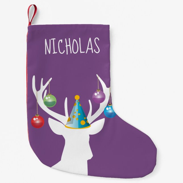 Happy Christmas Birthday Deer Stocking (Front)