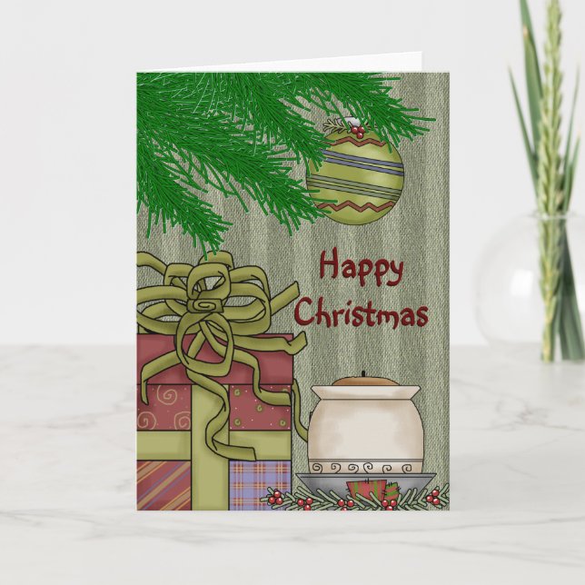 Happy Christmas Blank Greeting Card (Front)