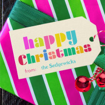 happy Christmas bold Colourful Personalised Rainbo