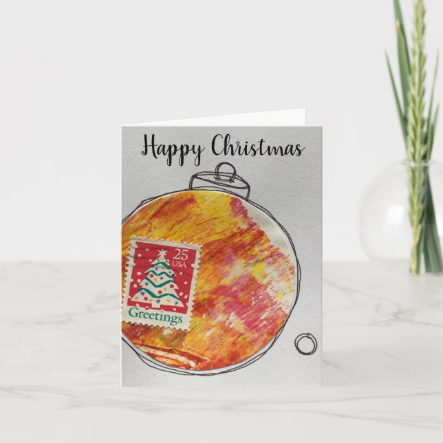 Happy Christmas Card - hand drawn ornament 2020-2 (Front)