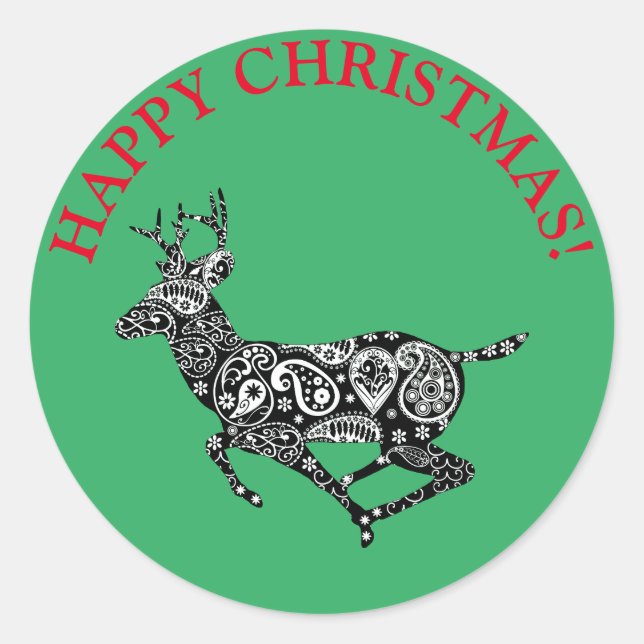 "HAPPY CHRISTMAS" CHRISTMAS STICKER (Front)