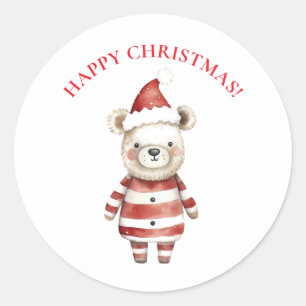 HAPPY CHRISTMAS CLASSIC ROUND STICKER