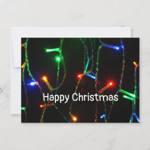 "Happy Christmas" colorful lights Card