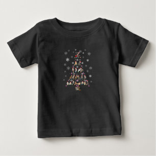 Happy Christmas Cute Cat Christmas Tree Baby T-Shirt