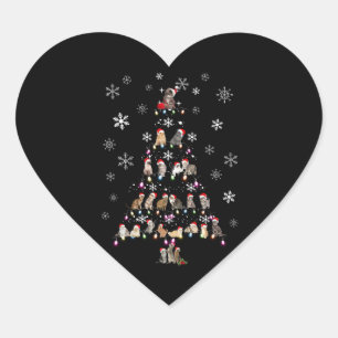 Happy Christmas   Cute Cat Christmas Tree Heart Sticker