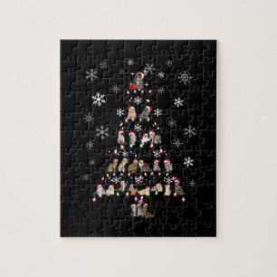 Happy Christmas Cute Cat Christmas Tree Jigsaw Puzzle
