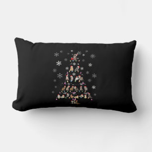 Happy Christmas Cute Cat Christmas Tree Lumbar Cushion