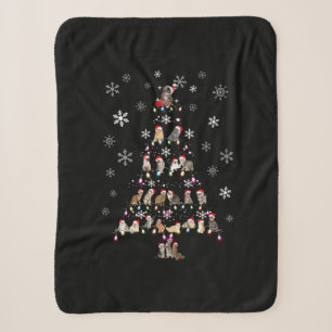 Happy Christmas   Cute Cat Christmas Tree Sherpa Blanket