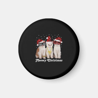Happy Christmas | Cute Cat With Santa Claus Magnet