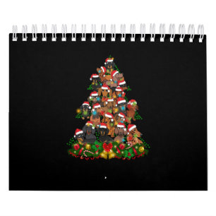 Happy Christmas   Cute Dog Christmas Tree Lights Calendar