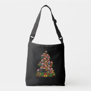 Happy Christmas Cute Dog Christmas Tree Lights Crossbody Bag