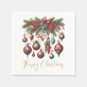 Happy Christmas Decorations Napkin