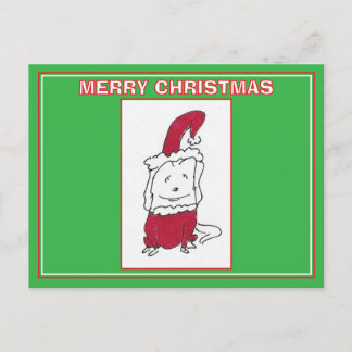Happy Christmas Dog Cartoon Merry Christmas Holiday Postcard