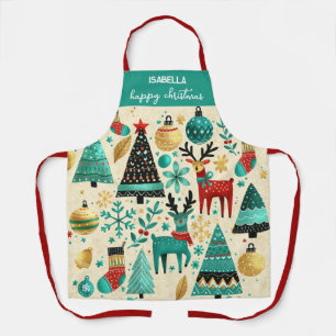 Happy Christmas – Festive Trees & Reindeer Apron