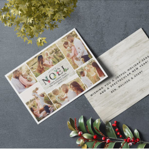 Happy Christmas French Modern Christmas Photos Col Holiday Card