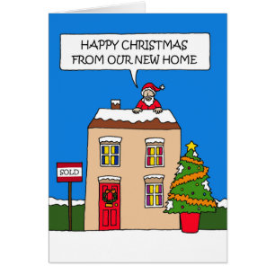 Happy Christmas from Our New Home Cartoon